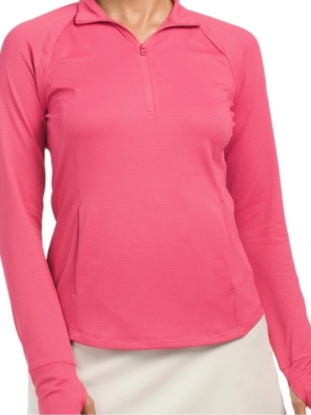 Tommy Bahama Racquet and Paddle bright pink 1/4 Zip Performance Top. Like new. S - Picture 2 of 10